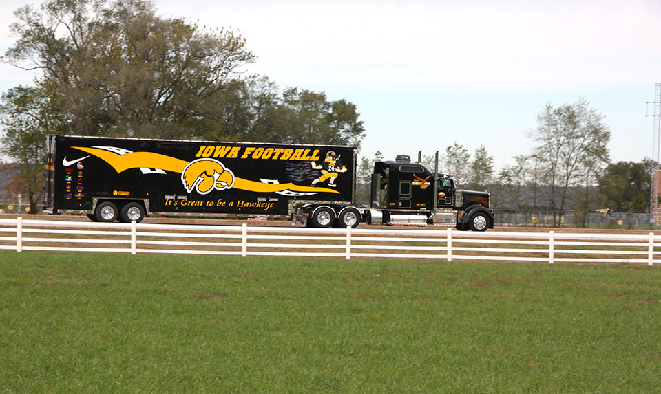 Iowa Hawkeye Football "Hawk Truck" TanTara Transportation