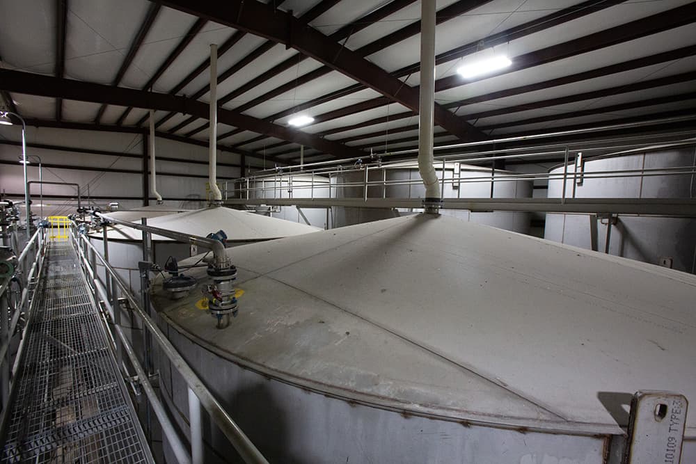 Top view of storage tanks